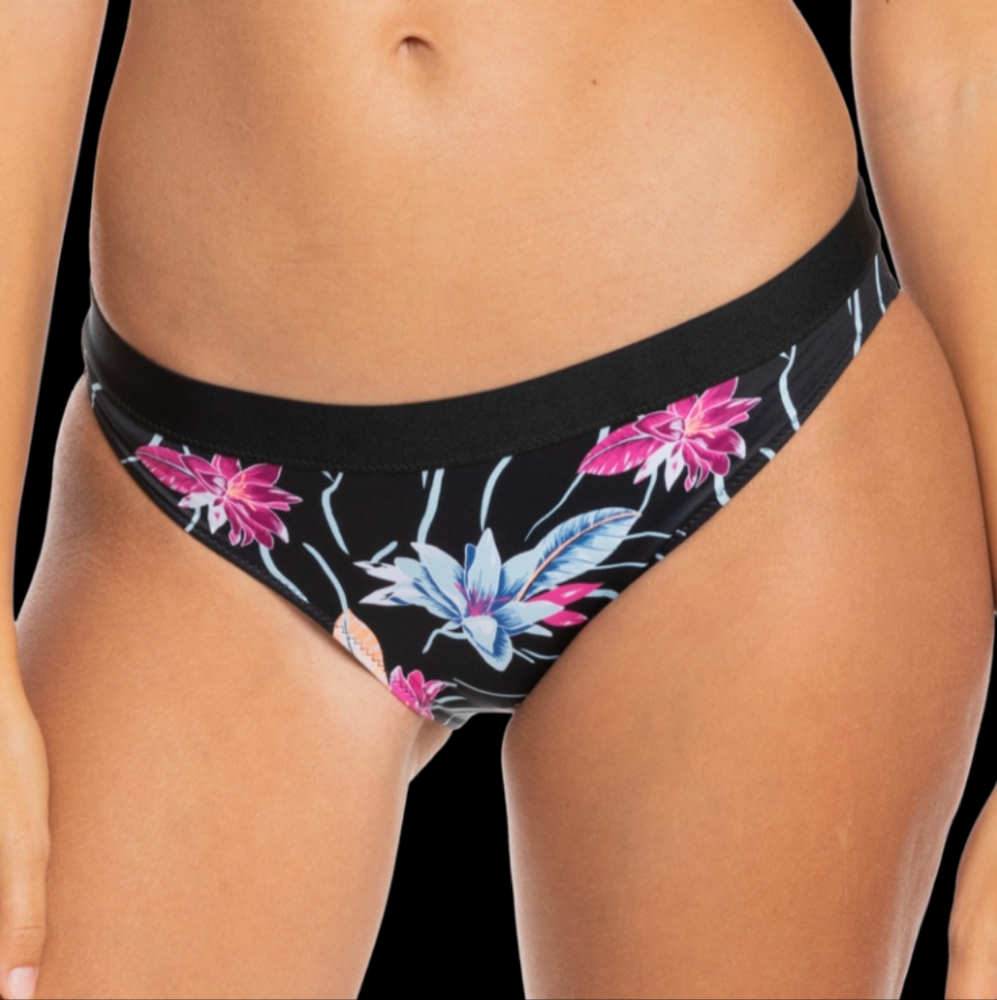 NWT Roxy Active black belted bikini bottom SzM